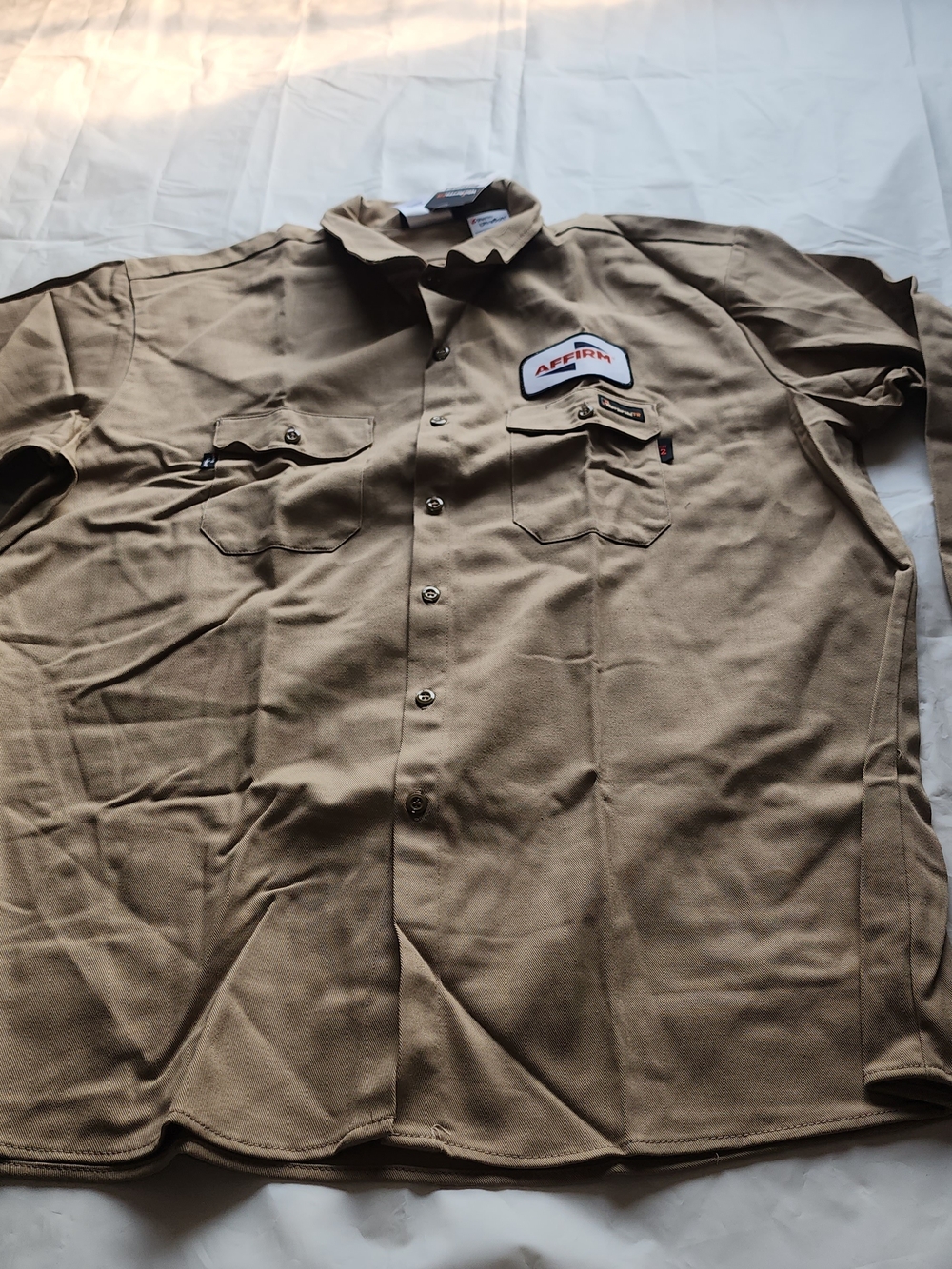 WorkriteFR FLAME-RESISTANT  WESTEX ULTRASOFT CAT2 KHAKI LONG SLEEVE SHIRT 2XL- R